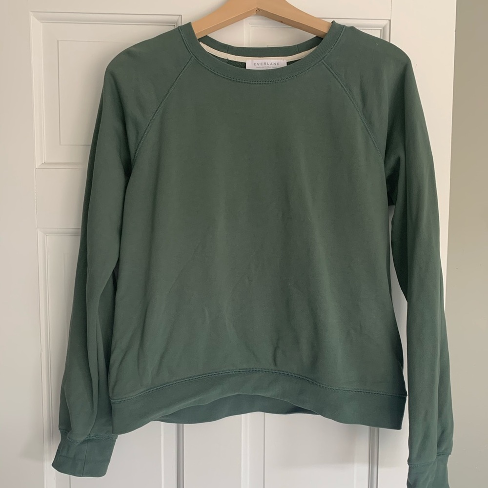 Everlane crew sweatshirt sz medium Dark Sage Green